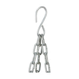 Metal S-hook and chain suspension for the Tobs grey Kubu rattan hanging basket, shown against a plain white background.