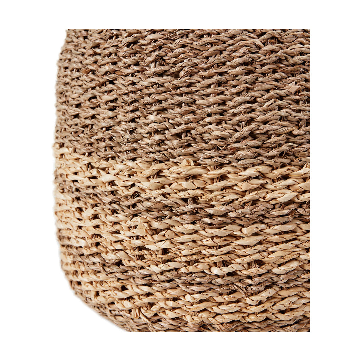 Set of 3 2-Tone Seagrass & Palm Leaf Natural Baskets - 43cm