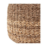Set of 3 2-Tone Seagrass & Palm Leaf Natural Baskets - 43cm