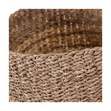 Set of 3 2-Tone Seagrass & Palm Leaf Natural Baskets - 43cm