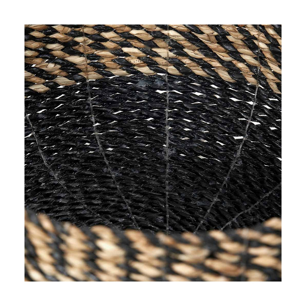 Set of 2 Seagrass Natural & Black Baskets - 38cm