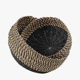 Set of 2 Seagrass Natural & Black Baskets - 38cm