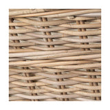 Close-up of the tightly woven rattan texture on the Grey Kubu Rectangular Handled Laundry Basket, showing natural criss-cross weave in a light grey-brown finish.