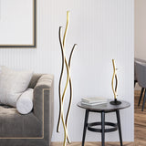 Blaze 3 Light LED Floor Lamp – Satin Brass