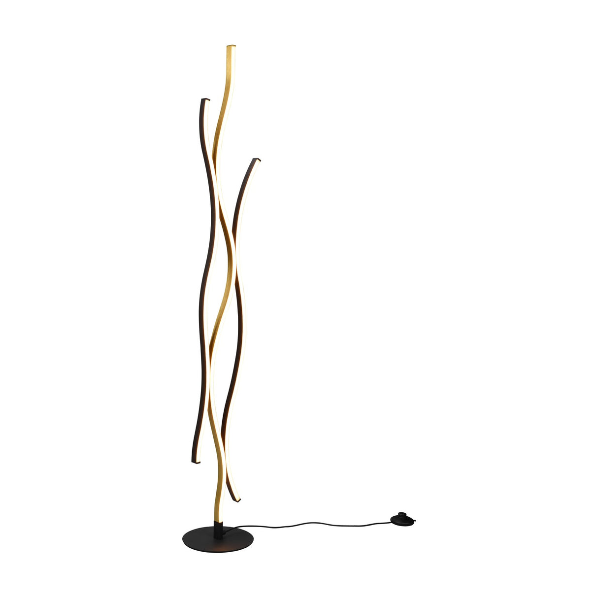 Blaze 3 Light LED Floor Lamp – Satin Brass