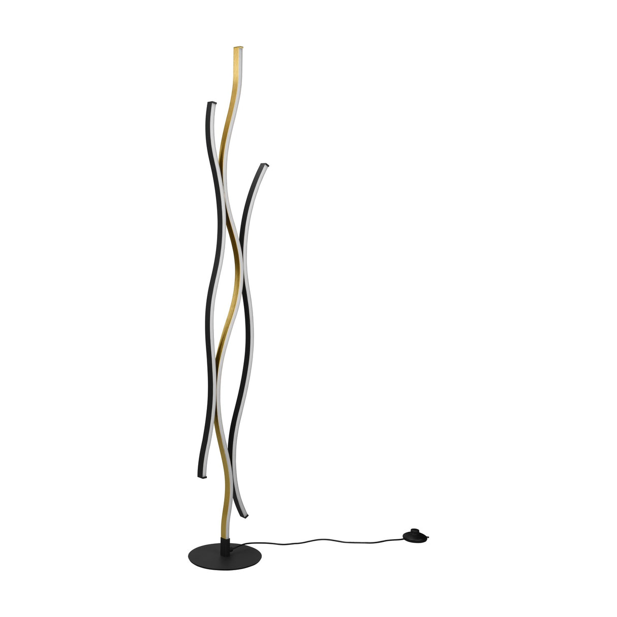 Blaze 3 Light LED Floor Lamp – Satin Brass