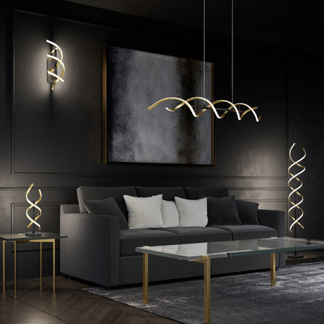 Sequence LED Floor Lamp – Satin Brass