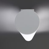 Bath A LED Linear Flush Wall & Ceiling Light in white, shown from above with round white disc end and opal polycarbonate tube glowing, set against a neutral grey background.