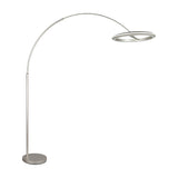 Amador LED Arched Floor Lamp – Satin Nickel