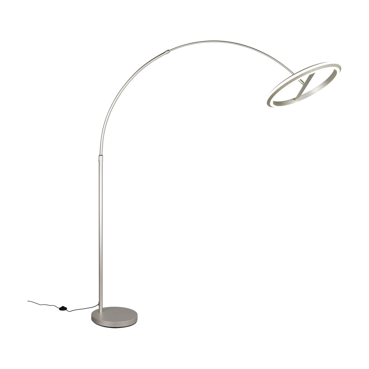Amador LED Arched Floor Lamp – Satin Nickel