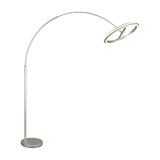 Amador LED Arched Floor Lamp – Satin Nickel