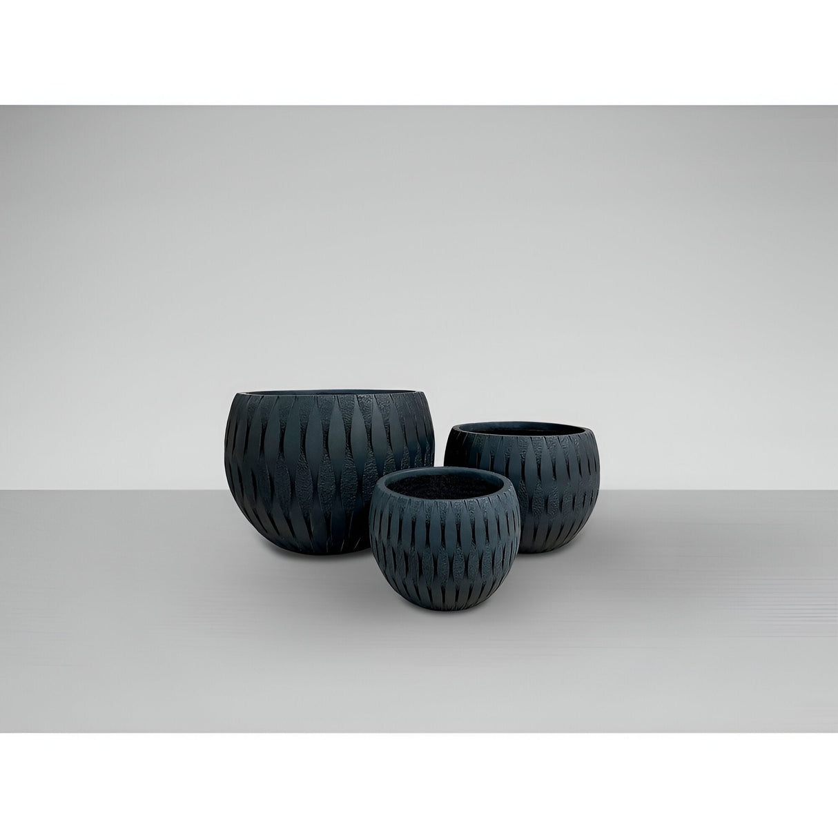 Yuca Set 3 Fiberclay Planters - Black