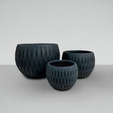 Yuca Set 3 Fiberclay Planters - Black
