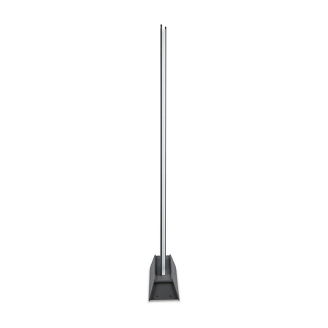 Mariza 100cm LED Outdoor Lamp Post in anthracite, tall slim aluminium column with full-length illuminated strip and wide angled base, shown on a plain white background.