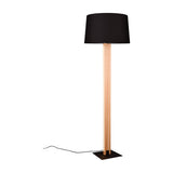 Rahul 2 Light Wooden Floor Lamp – Matt Black