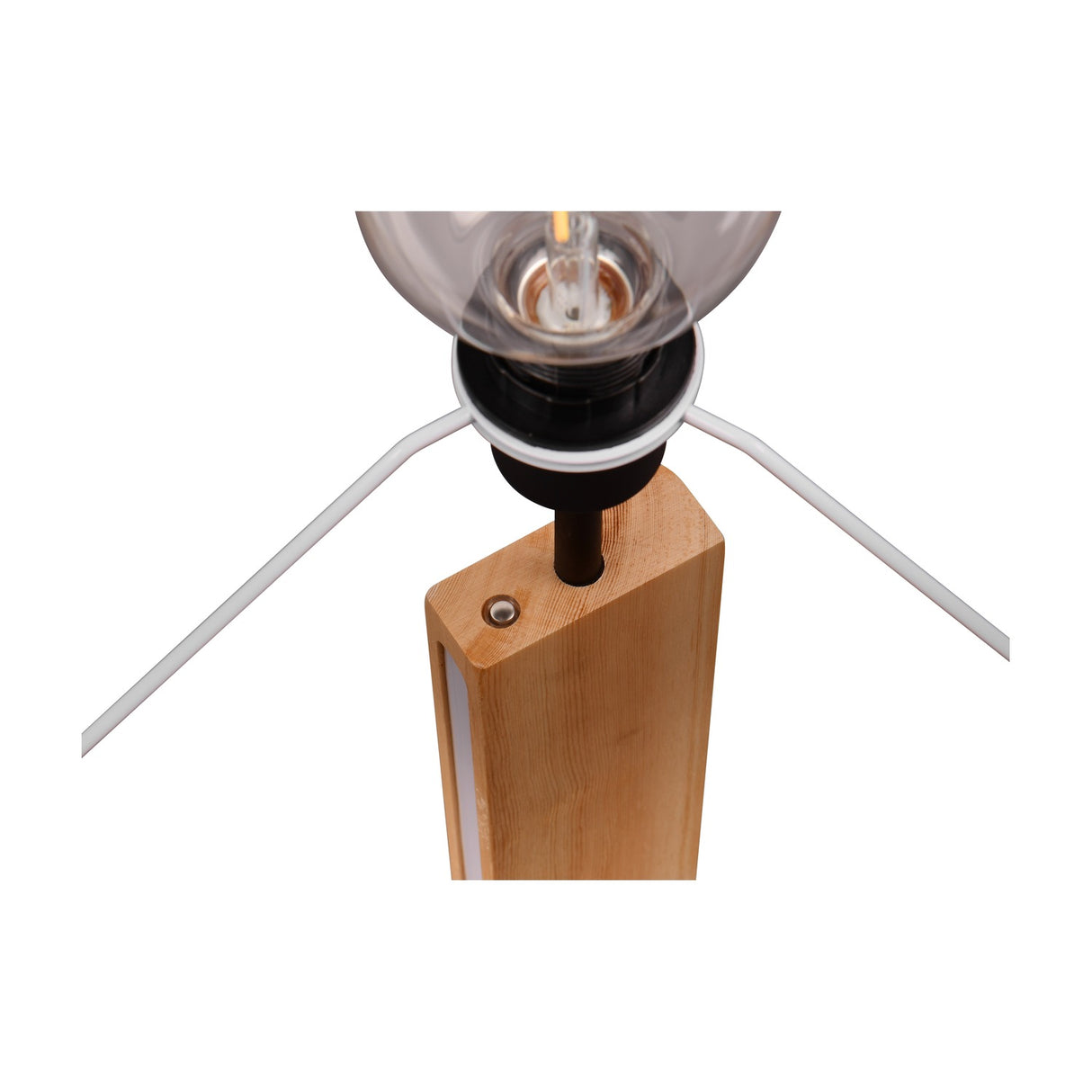 Rahul 2 Light Wooden Floor Lamp – Matt Black