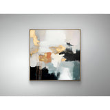 Expresion Gold & Charcoal Abstract Acrylic Painting – 100×cm