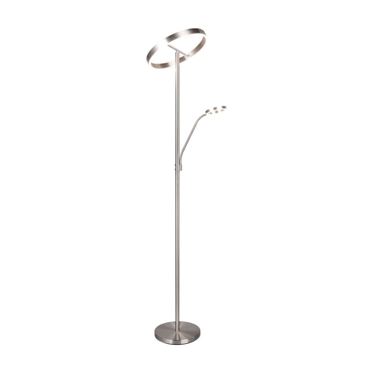 Willis 2 Light LED Floor Lamp – Satin Nickel