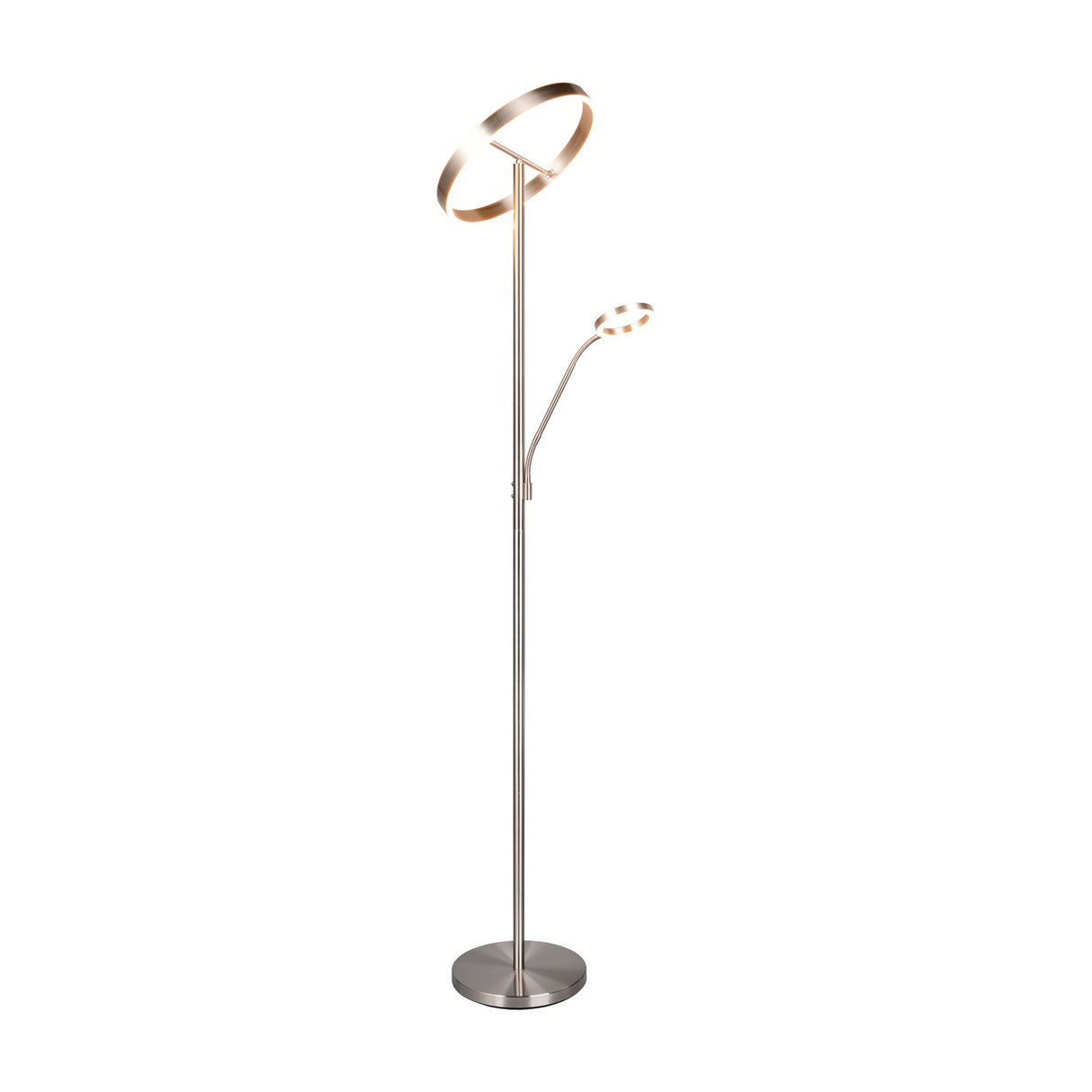 Willis 2 Light LED Floor Lamp – Satin Nickel