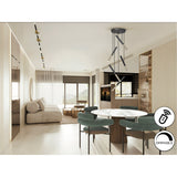 Edna 5 Light Dimmable LED Large Cluster Pendant - Black/ Gold (With Remote Control)