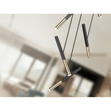 Edna 5 Light Dimmable LED Small Cluster Pendant 25W 3000K - Black/ Gold