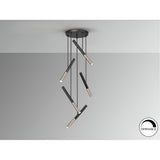 Edna 5 Light Dimmable LED Small Cluster Pendant 25W 3000K - Black/ Gold