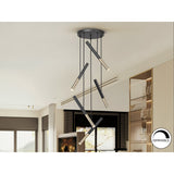 Edna 5 Light Dimmable LED Small Cluster Pendant 25W 3000K - Black/ Gold