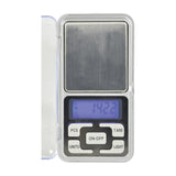 AVSL Mercury 300g digital pocket scale open with stainless steel platform and blue backlit LCD showing 142.2g above PCS, TARE, ON/OFF, UNITS, LIGHT buttons.