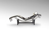 Leco Chaise Longue - White and Chrome