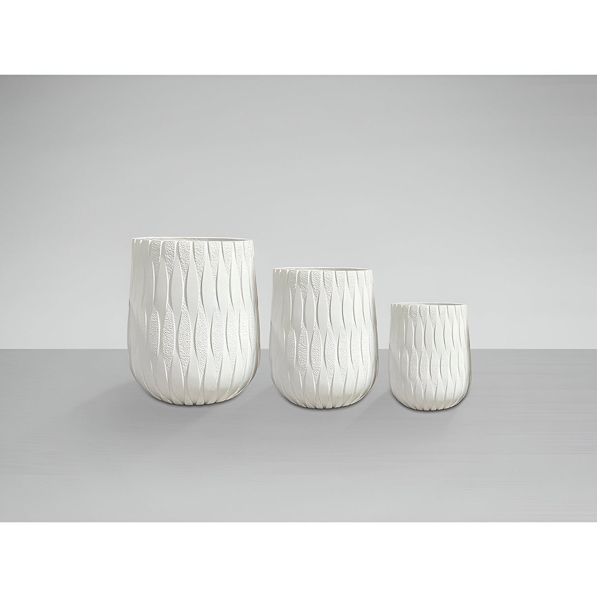 Jazmin Set 3 Fiberclay Planters - White