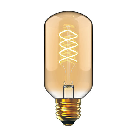 Classic E27 4W Dimmable Bulb 45mm 2100K 200lm in amber, shown upright on a plain white background.