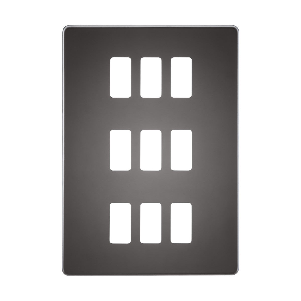 Screwless 9G grid faceplate - black nickel