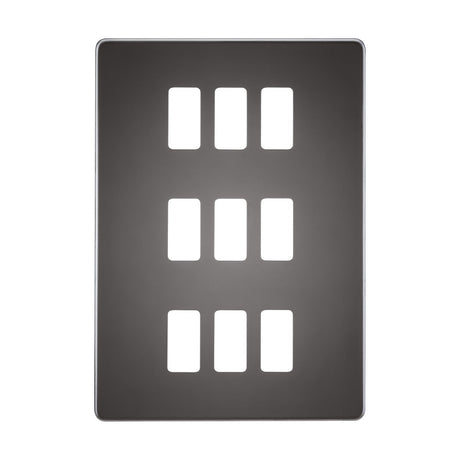 Screwless 9G grid faceplate - black nickel