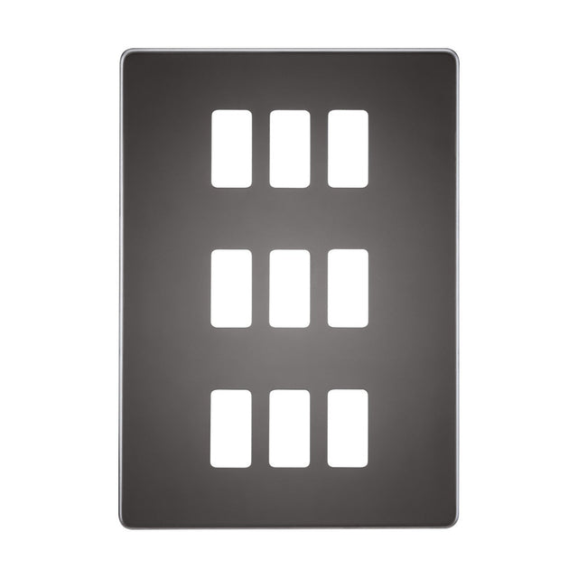 Screwless 9G grid faceplate - black nickel