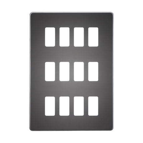 Screwless 12G grid faceplate - black nickel