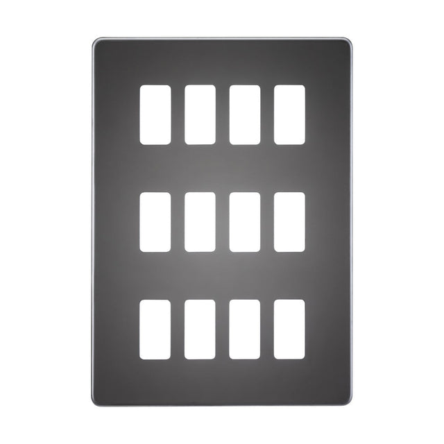 Screwless 12G grid faceplate - black nickel