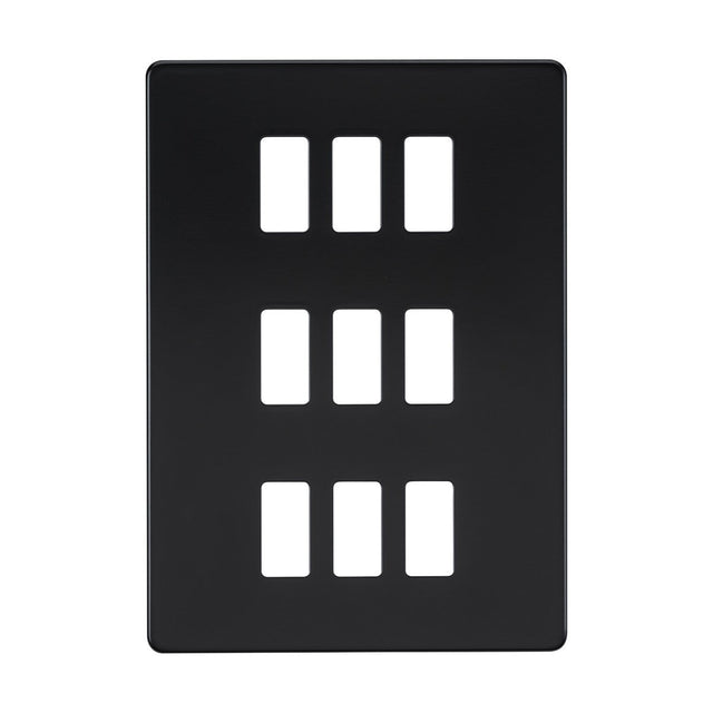 Screwless 9G grid faceplate - matt black