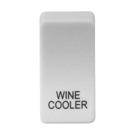 A Switch Cover "Marked WINE COOLER" in white ABS finish implies it controls a wine cooler, while its interchangeable rocker covers add both versatility and style.