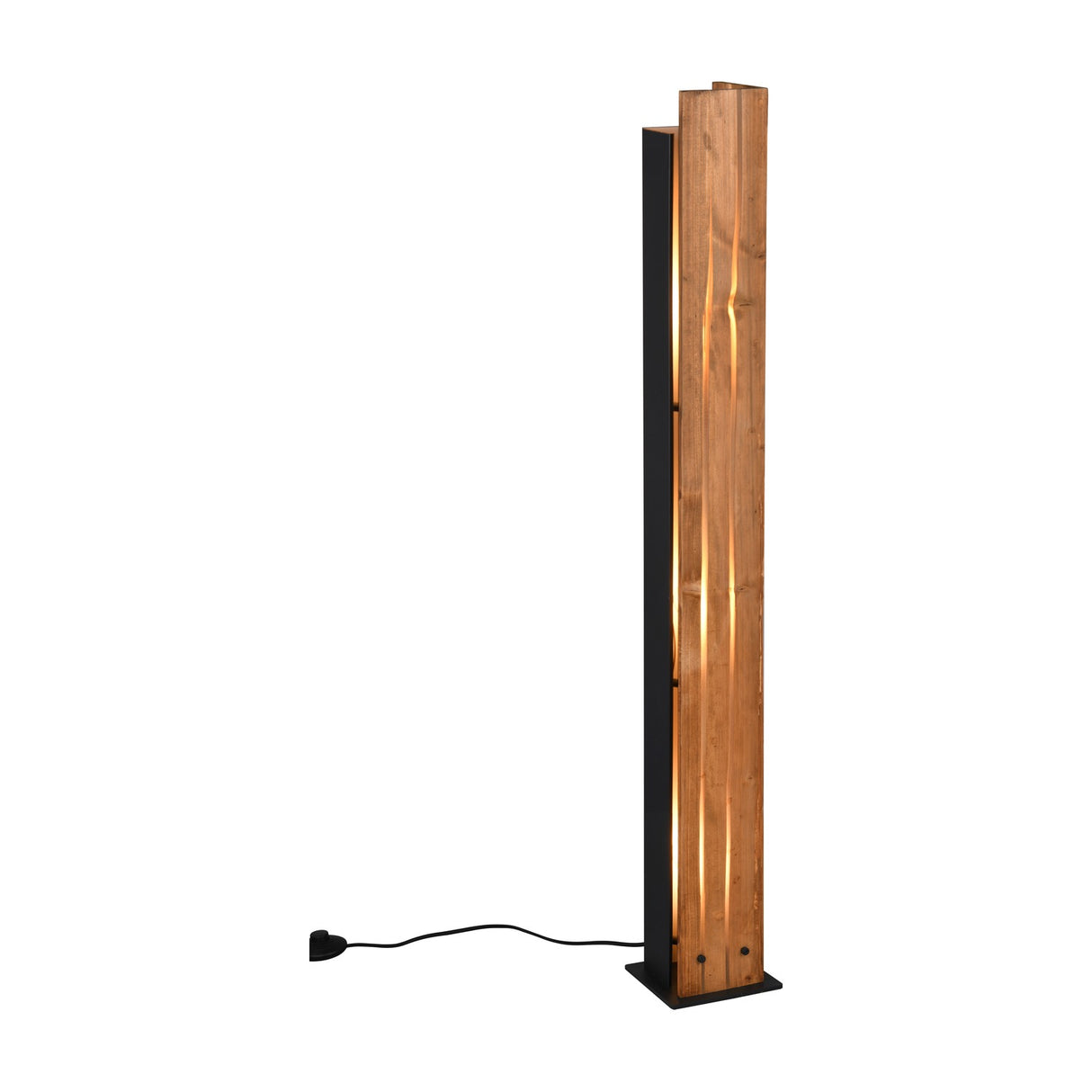 Karuni 3 Light Wooden Floor Lamp – Natural