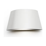 Fennorne Wall Light in white with a silver interior, a curved iron half-shade design on a plain white background.