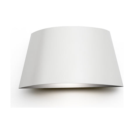 Fennorne Wall Light in white with a silver interior, a curved iron half-shade design on a plain white background.