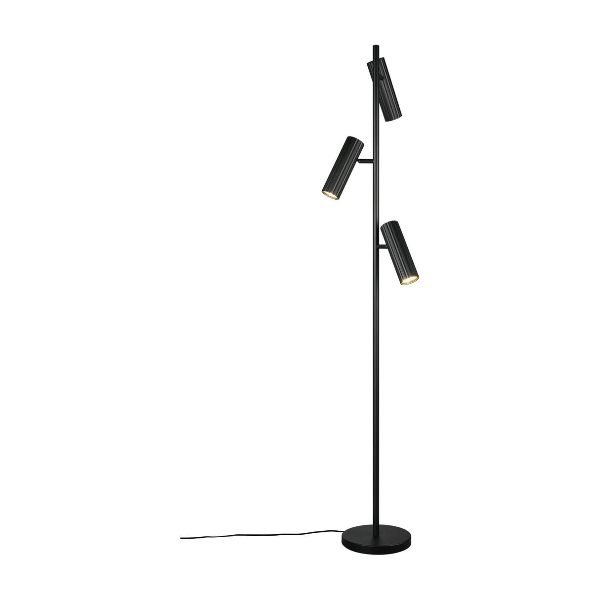 Soka 3 Light Tube Floor Lamp – Matt Black