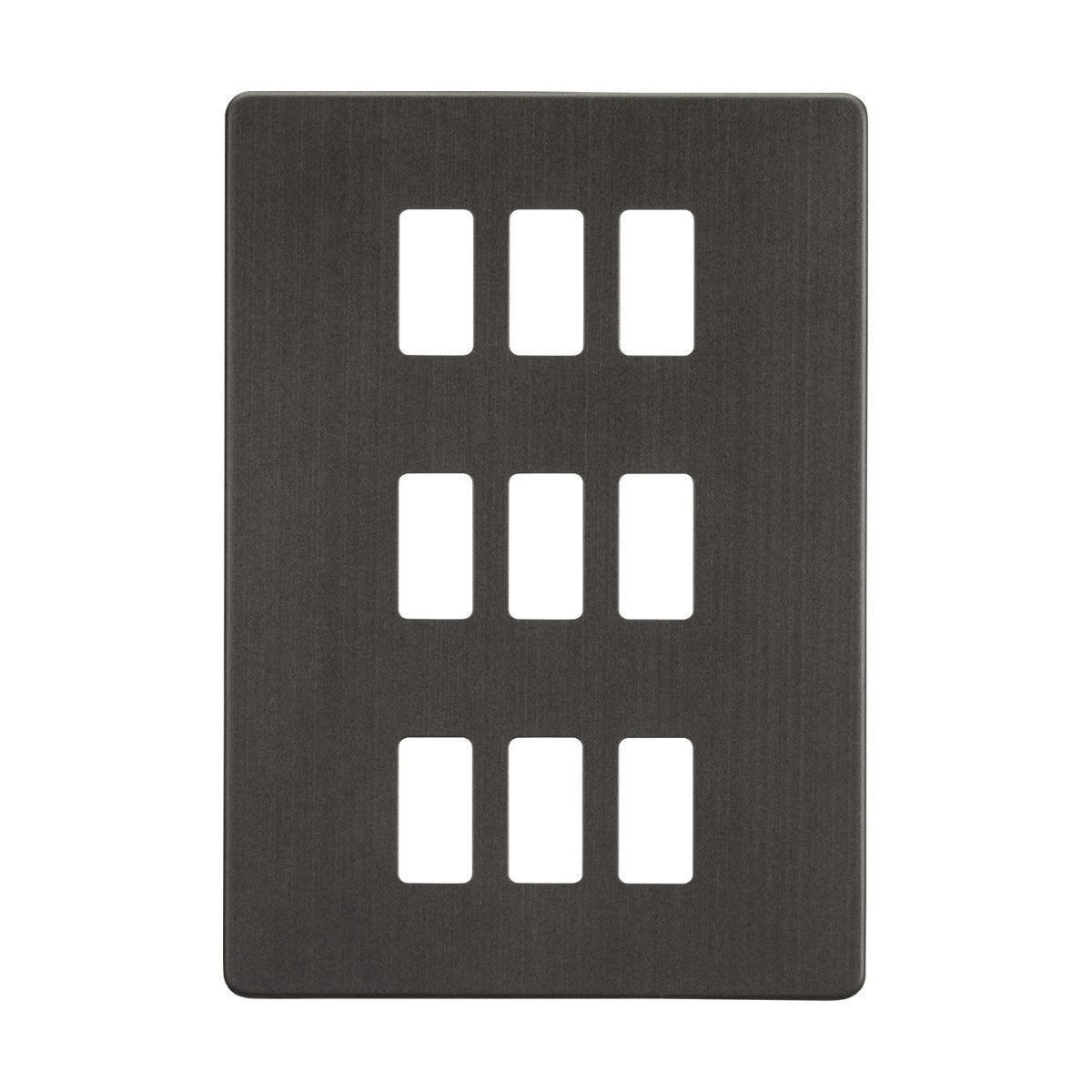 Screwless 9G grid faceplate - smoked bronze