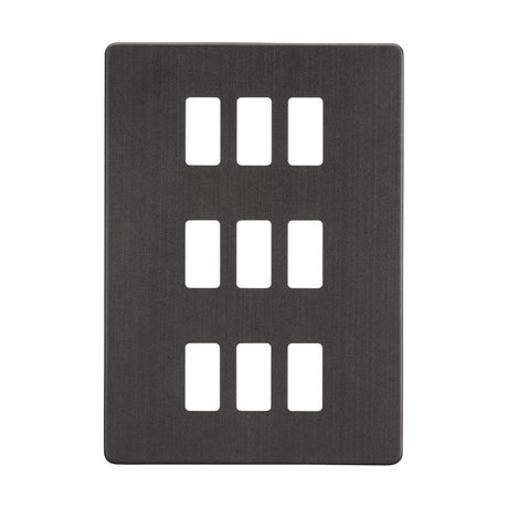Screwless 9G grid faceplate - smoked bronze