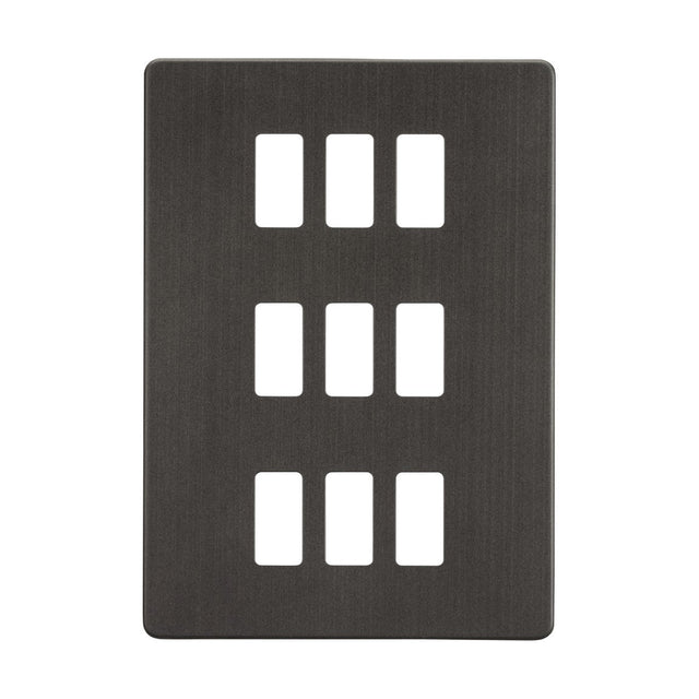 Screwless 9G grid faceplate - smoked bronze