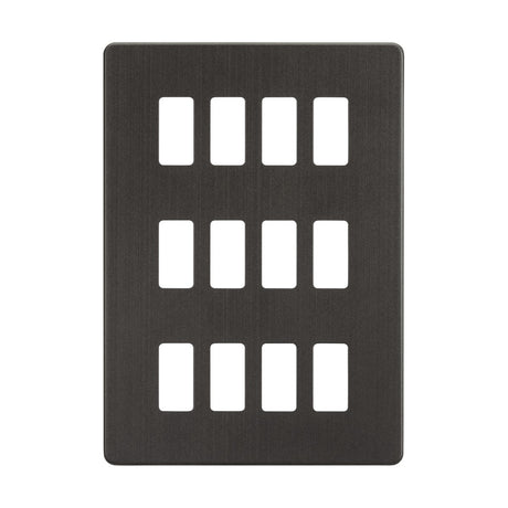 Screwless 12G grid faceplate - smoked bronze