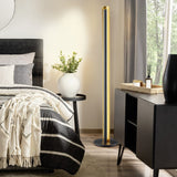 Texel LED Tube Floor Lamp – Black & Gold