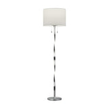 Nandor LED Fabric Floor Lamp – Satin Nickel