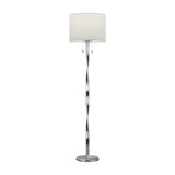 Nandor LED Fabric Floor Lamp – Satin Nickel