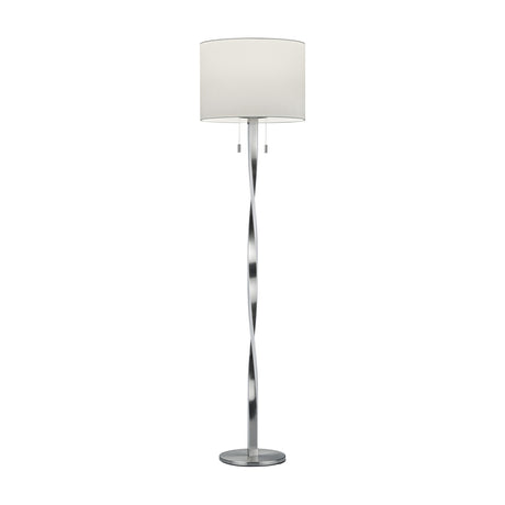 Nandor LED Fabric Floor Lamp – Satin Nickel
